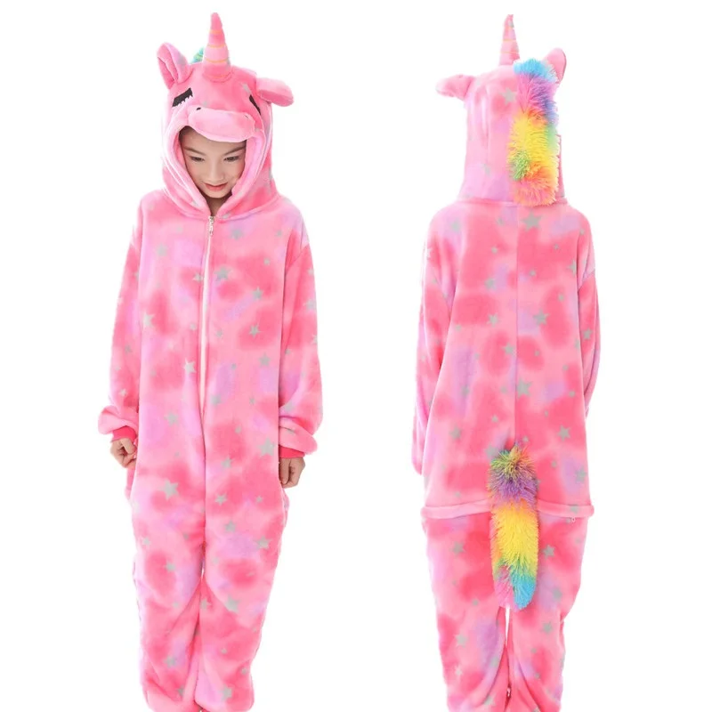 close eye tenma Кигуруми пижамы единорог дети животных Licorne onesies зимняя одежда для сна детские пижамы костюм для девочек детские пижамы - Цвет: close eye tenma