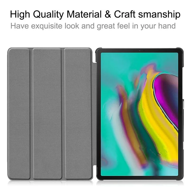 Тонкий чехол с откидывающейся крышкой для Samsung Galaxy Tab S5e 2019 SM T720/T725 подставкой