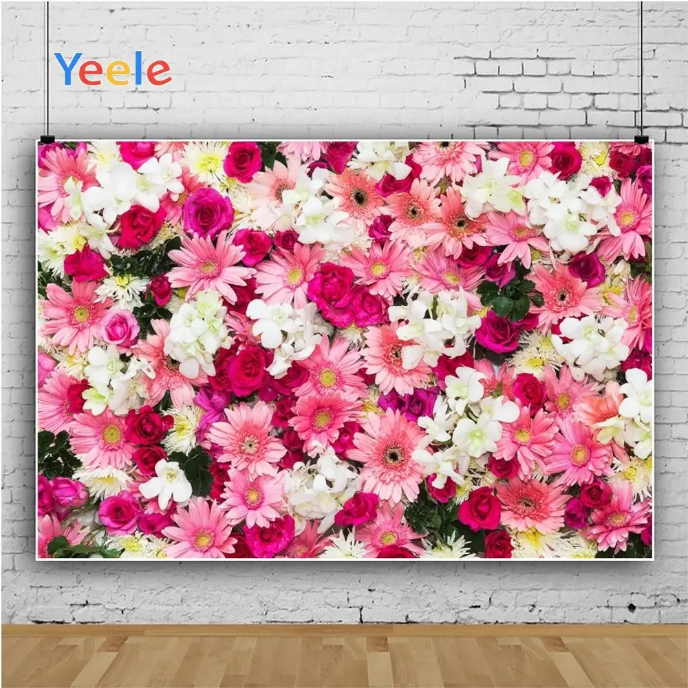 Yeele розовый Хризантема белый цветок Свадьба романтическая фотография фон