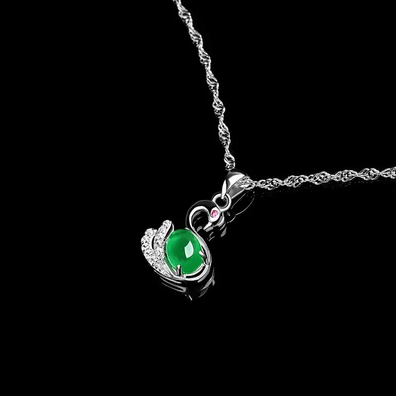 Begua Ringen 925 пробы серебряные ювелирные изделия лебедь кулон ожерелье для женщин Высокое качество создан изумруд ювелирные изделия свадебный подарок