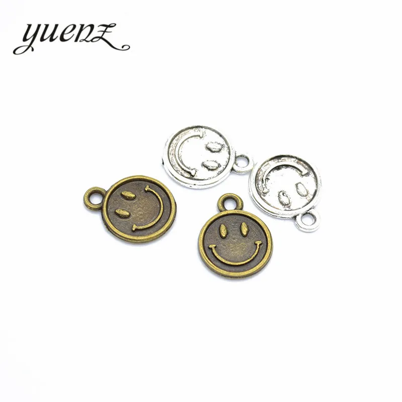 YuenZ 30 шт смайлик амулеты античный серебряный цвет покрытый металлом кулон для