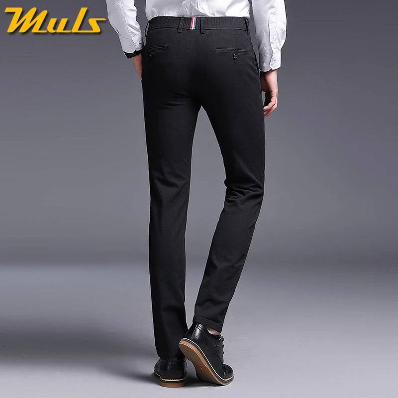 2019 Autumn New Fashion Pants Men Slim Fit Classic Casual Mens Full Length Male Black Blue Cream Plus Size 38 40 | Мужская одежда