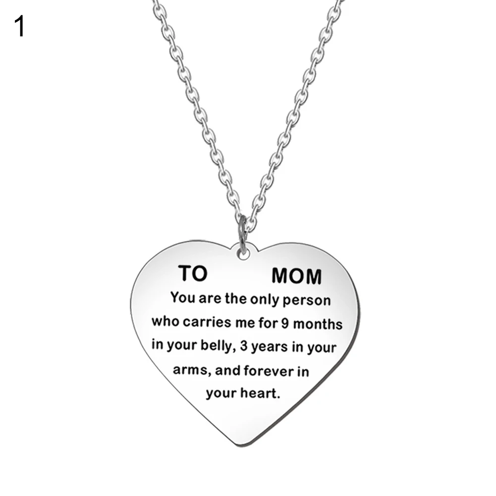 English Letter To Mom Necklace Love Heart Pendant Chain Keychain Key Gift new | Украшения и аксессуары