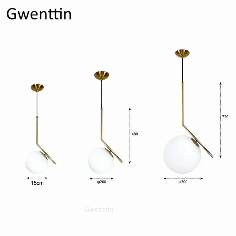 Скандинавский стеклянный шар золотые подвесные лампы современный светодиодный