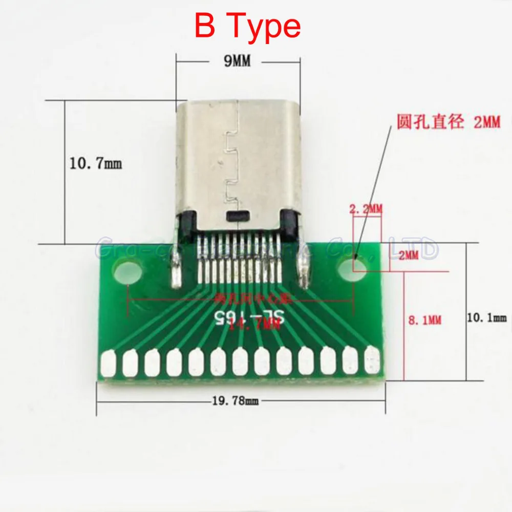 10 шт./лот USB 3 1 с печатной платой TYPE C Разъем 24P тестовая плата разъем|usb hub power supply|usb