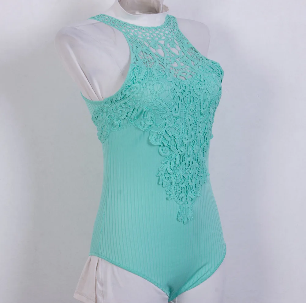 Сексуальное женское кружевное вязание крючком открытое модное Боди без рукавов