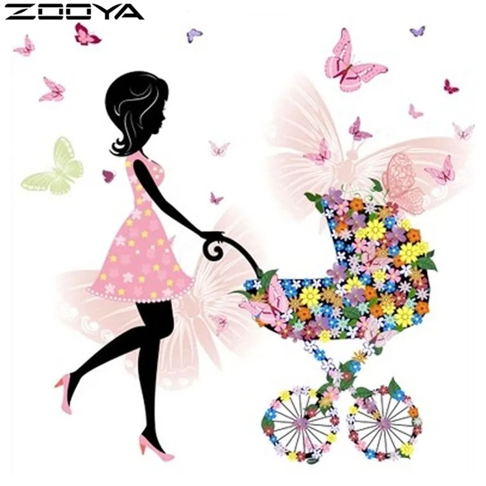 

Flower Fairy Carts-Diy Diamond Painting Diamond Embroidery 3d Cross Stitch Kits Full Resin Masic Inlaid Go To Shopping F1036