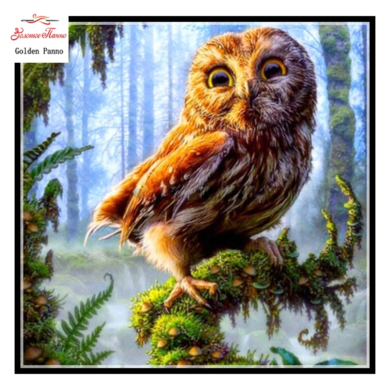 

Golden panno,5D,diy diamond embroidery,Full,square,Diamond Painting,Cross Stitch,3D,diamond,Mosaic,Needlework,Crafts,owl