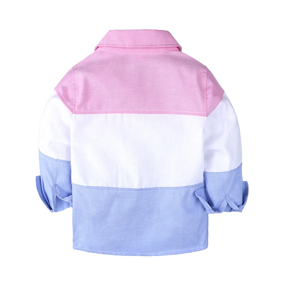 Toddler Infant Baby Boys Gentleman Striped Long Sleeve Rainbow T Shirt Tops Denim Hole Pants Set Outfits |
