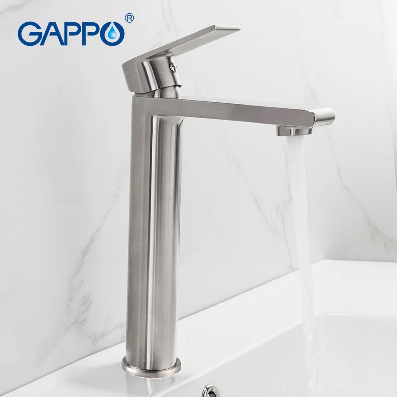 GAPPO stainless steel Basin faucet tall basin mixer tap bathroom cold and hot water faucet mixer water sink