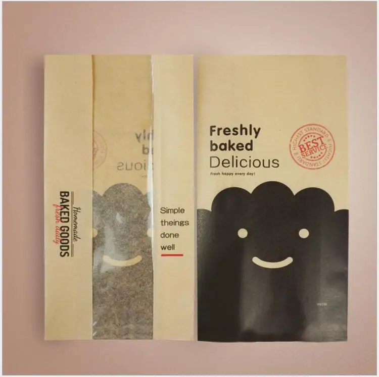 Крафт бумага печатный мешок для упаковки хлеба выпечка тосты Хлеб Кондитерская