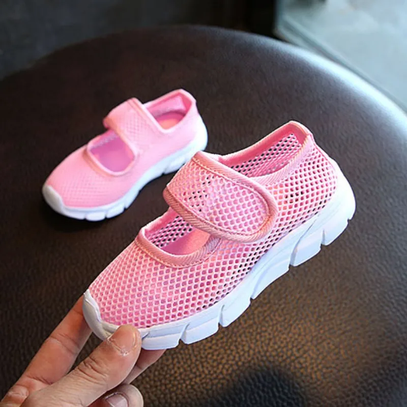 Girls Children Canvas Casual Shoes Summer 2018 Candy Breathable Mesh Kids Sports Boys Sneakers 6 Colors 2-11Y sports shoes | Детская