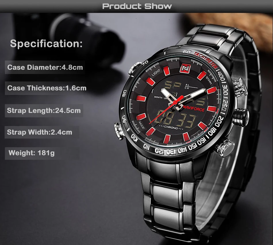 Relogio Masculino NAVIFORCE Мужские кварцевые аналоговые часы Роскошные модные спортивные наручные часы водонепроницаемые мужские часы из нержавеющей стали