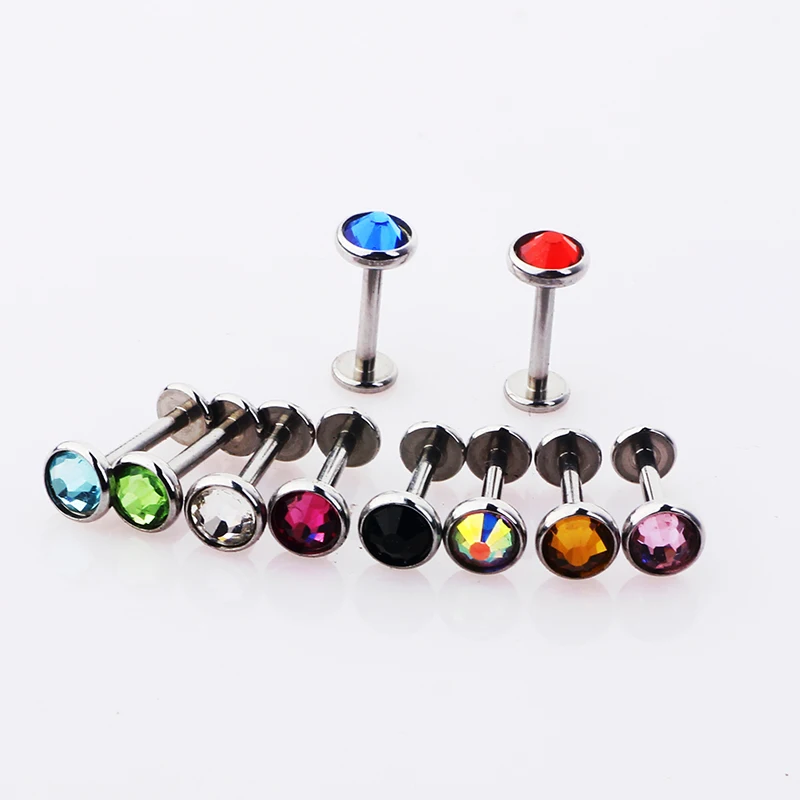 Junlowpy 16G 3/4/5mm бак для воды с 316L Сталь с украшением в виде кристаллов ушной раковины, пупка, серьги cartiliage Пирсинг Серьга для пирсинга губ губная серьга, ювелирное изделие для тела