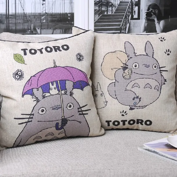 Творческий милый мультфильм Хаяо Миядзаки Тоторо хлопчатобумажная Наволочка на