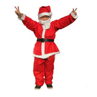 Комплект из пяти предметов Рождественская одежда шапка бородка костюм Санта