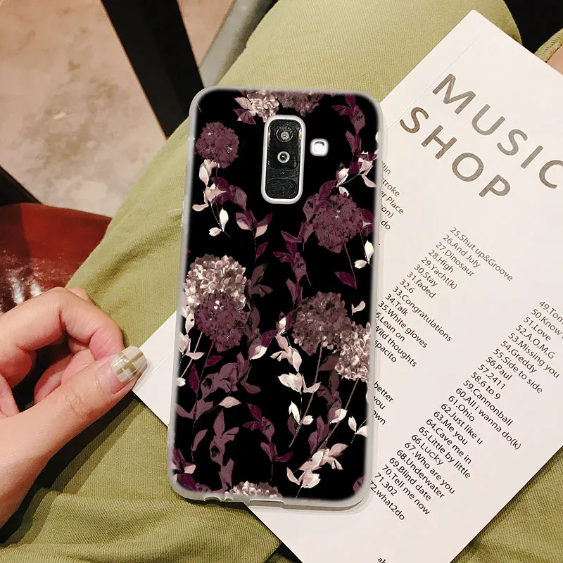 Силиконовый чехол для телефона с цветами и темными Samsung Galaxy A8S A6S A9 A8 Star A7 A6 A5 A3 Plus 2018