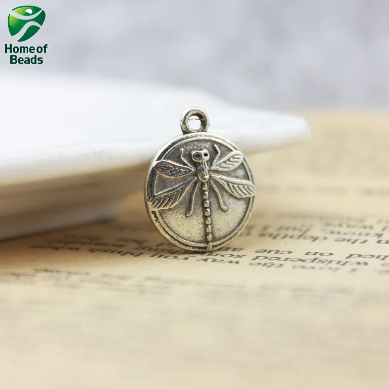 

Fashion Antique Silver Color DIY Dragonfly Charms Pendants For Jewelry Making Handmade 15mm 30pcs/lot ZA1244