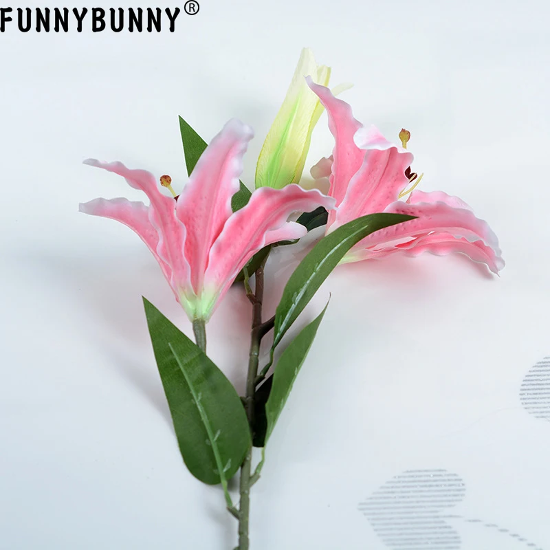 FUNNYBUNNY Artificial Lily Silk Cloth Home Decoration Wedding Bouquet Fake Flowers Plants | Дом и сад