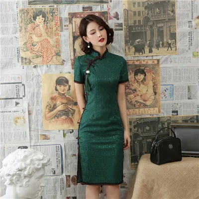 Двухъярусное кружевное современное китайское платье для вечеринок qipao для женщин - Цвет: B
