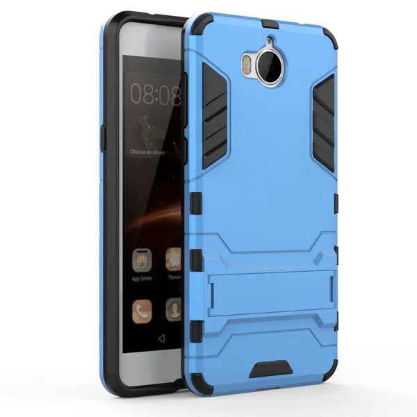 GTX BU HW Y5 2017 3D Роскошные комбо Панцири чехол для Huawei Y5 Y5 III 3 для Huawei Y6 Противоударный задняя крышка корпуса основа с подставкой - Цвет: GTX BU HW Y5 2017