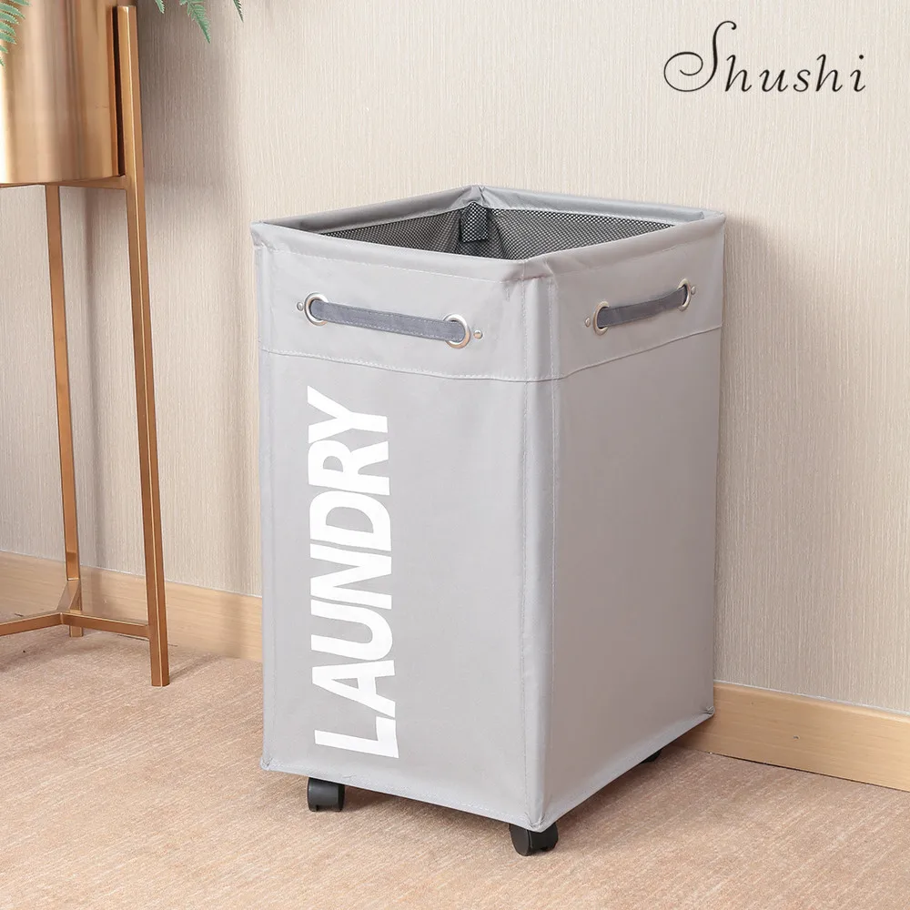 Большая корзина для хранения грязной одежды Shushi 24 дюйма домашняя роликовая