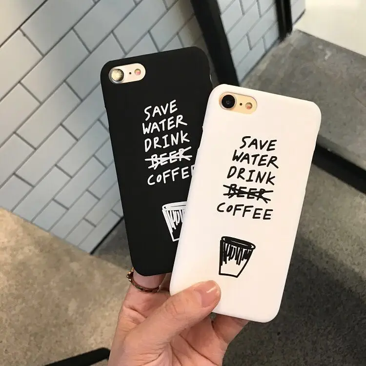Коробка Милый Кофе Письмо Case Для iphone 7 Жесткий чехол Назад КОМПЬЮТЕР крышка