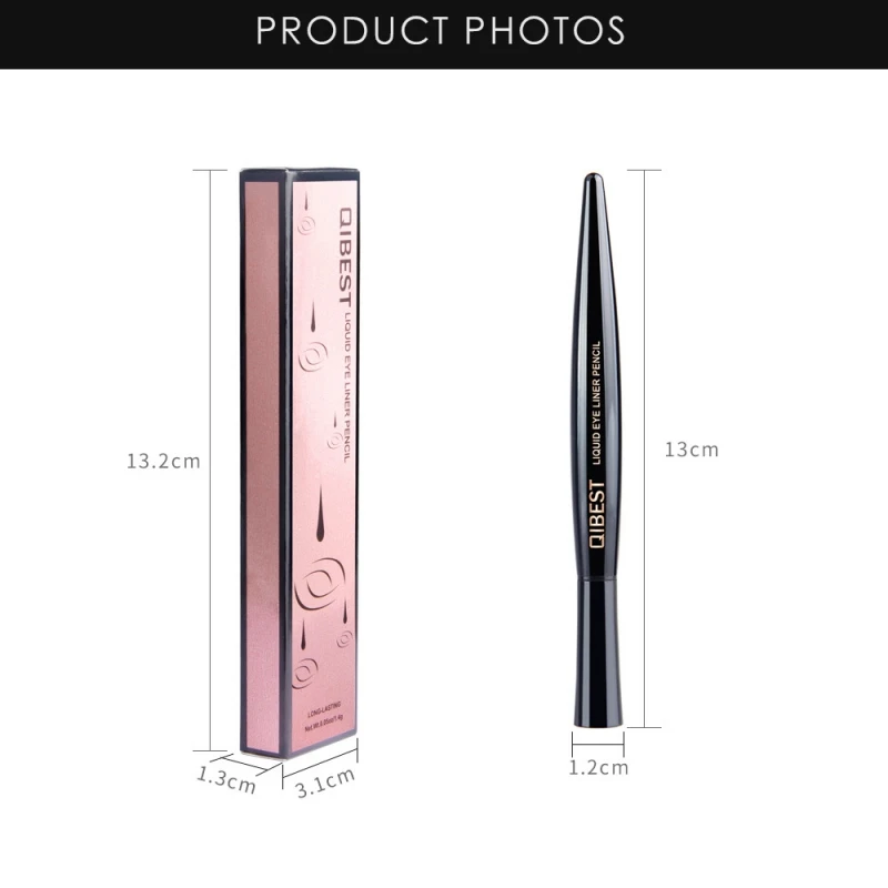 Карандаш для глаз Qibest Professional Make Up Black Liquid Eyeliner Pencil Waterproof Long Lasting Eye Liner Quick-dry Eyes Makeup Cosmetics.