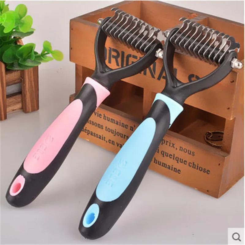 Двухсторонний нож новый инструмент для ухода за собакой расческа собак щетка