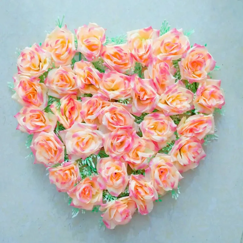40x38cm Artificial Silk Heart Shape Lovely Rose Flower Ball for Wedding Car Door Floral Centerpiece Valentines Decorations