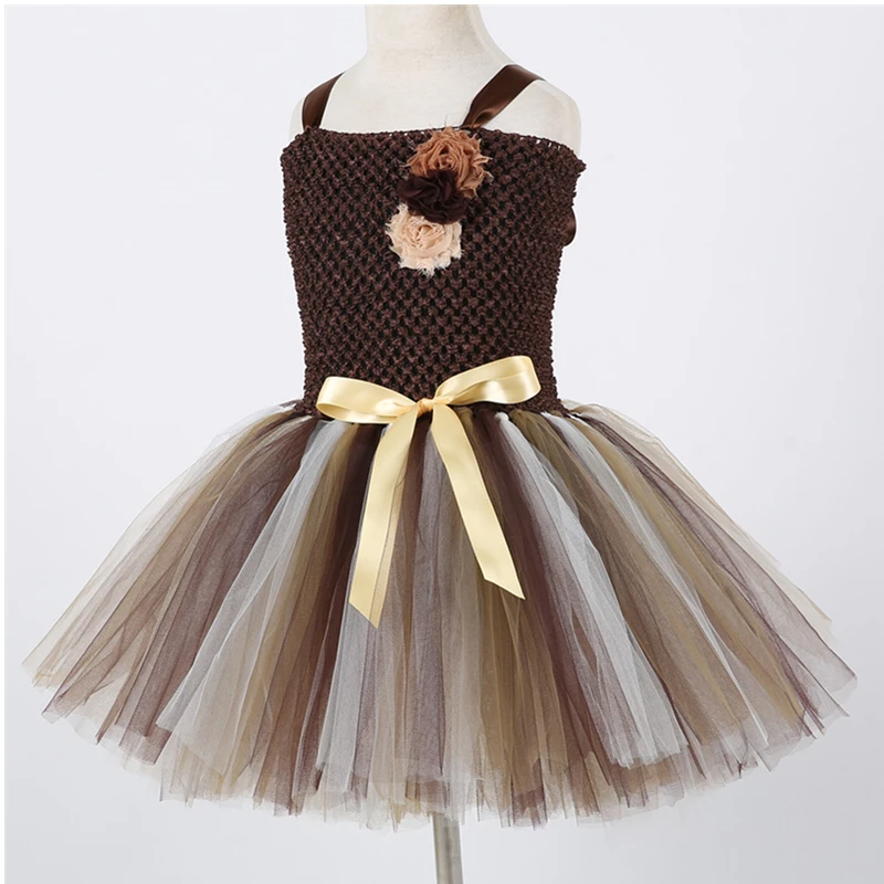 2019 Girls Lion Costume tutu Dresses with head band Summer Dress Child for Kids 2-11Y Birthday Party Children's Clothes | Детская