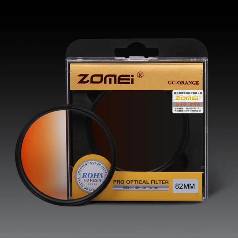 Zomei 82 мм профессиональный оптический градиентный фильтр оранжевый GC Фильтр для