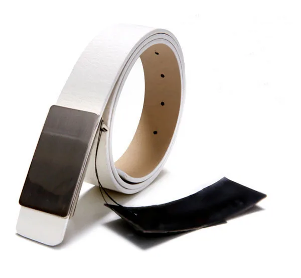 2 шт. модная мужская белая искусственная кожа гладкая пряжка для ремня пояс
