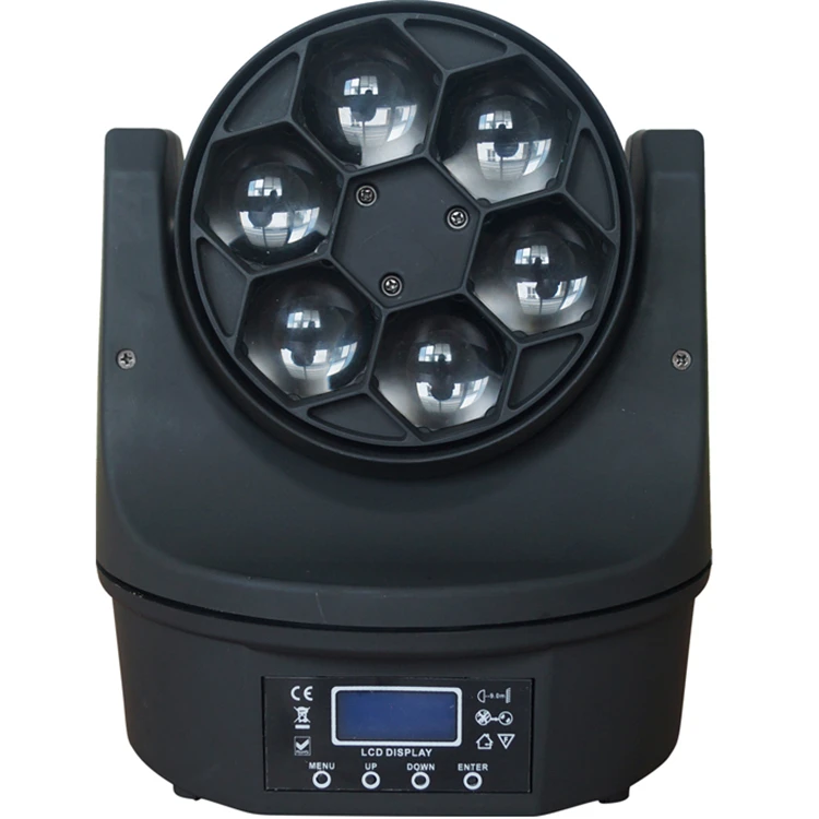 Светодиодная мини лампа 4 в 1 6*15 Вт DMX512 с движущейся головкой|moving head light|beam lightparty