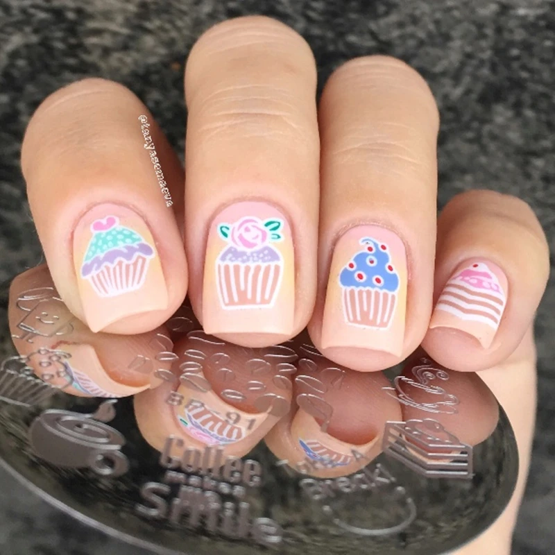 Круглая форма для дизайна ногтей BORN PRETTY 5 см штамп кофейное время изображение