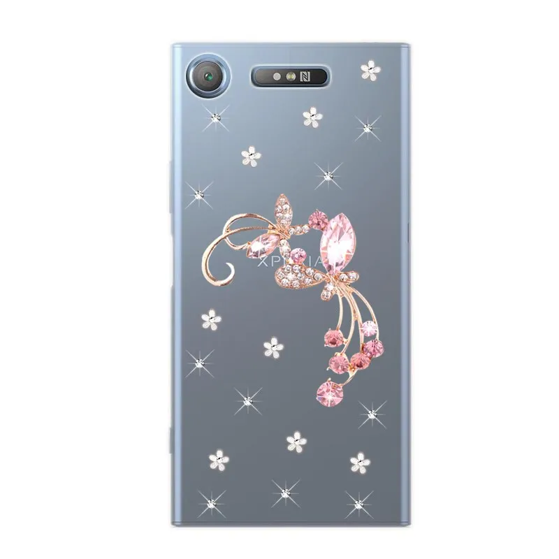 Прозрачный чехол-бампер с бабочками и цветами для Sony Xperia XZ3 10 Plus XA2 XA1 XA Ultra XZ2 XZ Premium