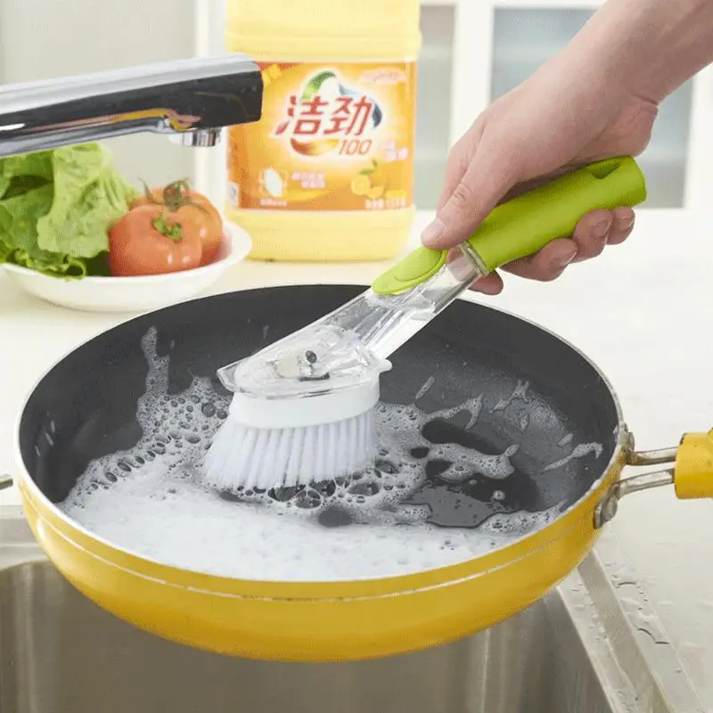 

2pcs kitchen does not stick oil strong clean brush bowl long handle sink brush pot Multifunctional Cleaning Brush Kitchen