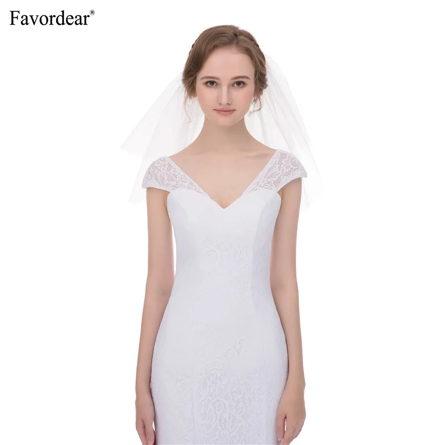 Favordear/короткая вуаль в стиле Buddle De Mariee длина плеч белая слоновая кость простой