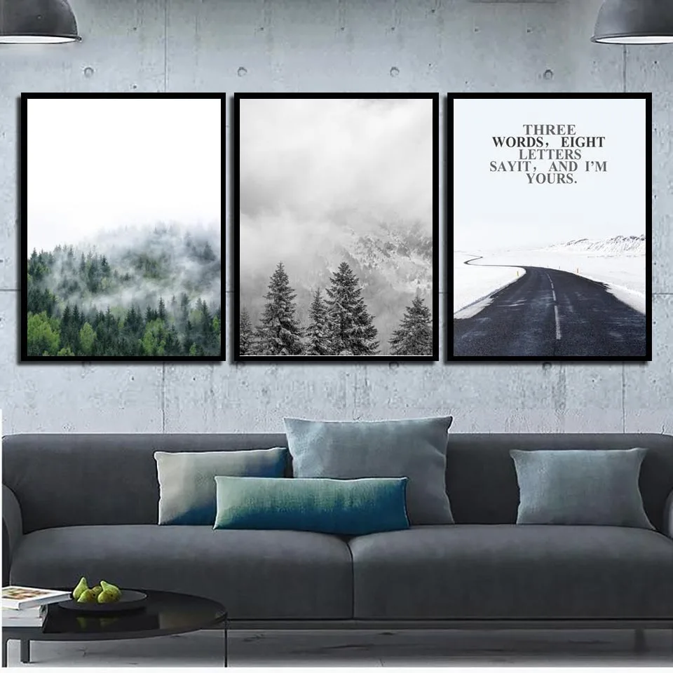 

Nordic Style Home Decoration Posters Pine Forest Landscape A4 Art Print canvas Painting Wall Picture for Living Room No Framed