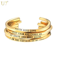 u7 engraved words cuff bangle bracelet for menwomen faith hope fashion jewelry encouraging stainless steel bracelets h1061