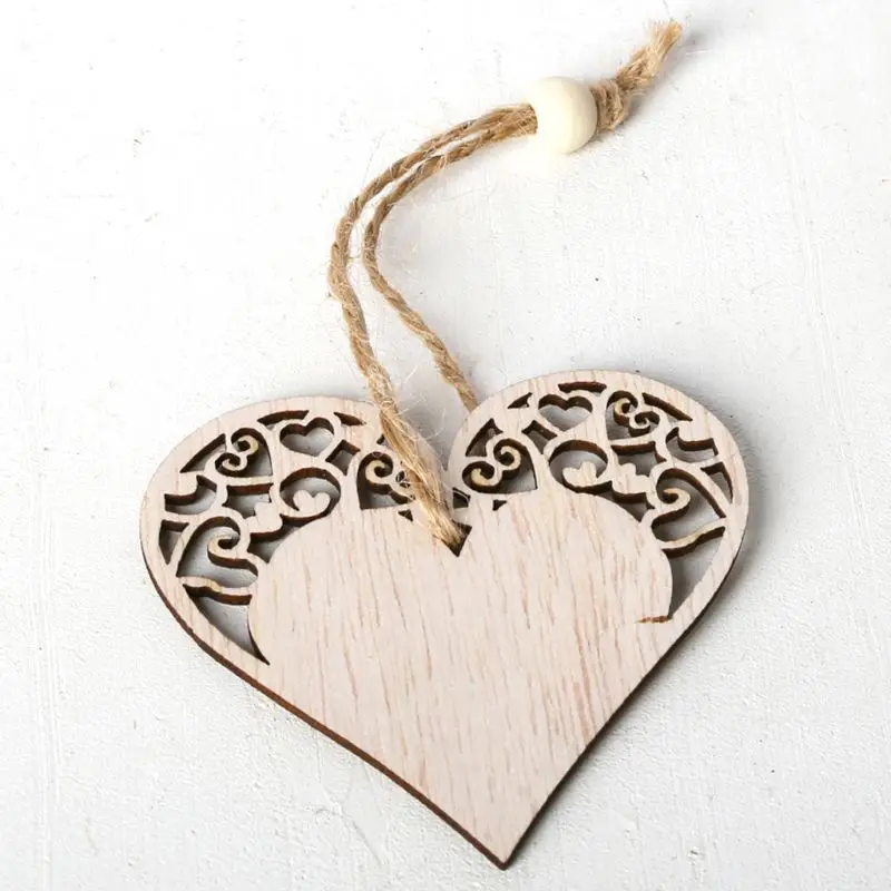 3 шт./компл. винтажные Рождественские Подвески в форме сердца с веревкой орнамент