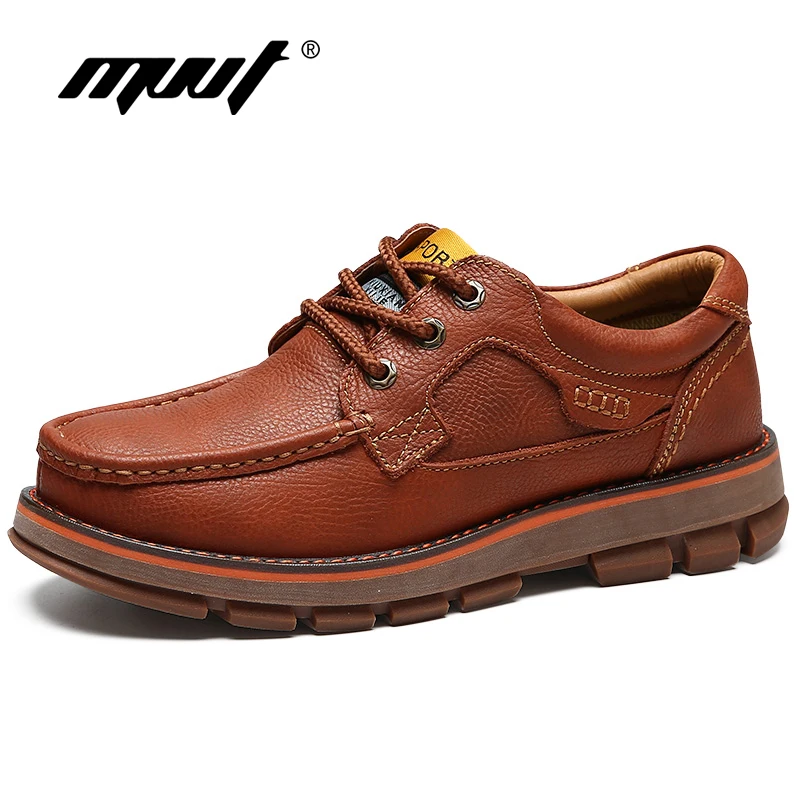MVVT Genuine Leather Shoes Men Tooling shoes Classic Ankle Work Boots Safety Nubuck leather Autumn Flats | Обувь