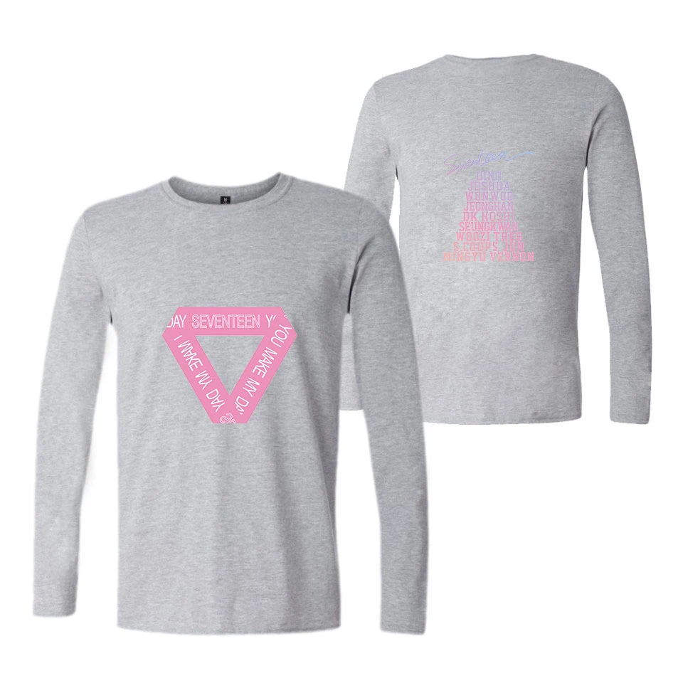 Альбом Seventeen Kpop футболка в стиле хип хоп забавная весенне осенние уличные