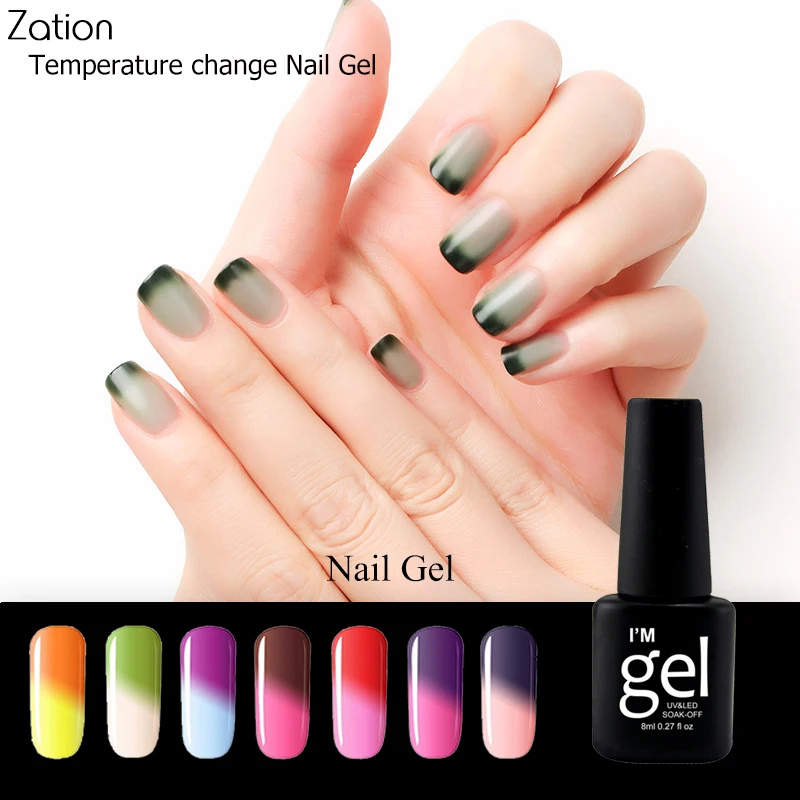 УФ гель для ногтей Soak Off хамелеоновый лак UV Led дизайна изменение температуры цвет