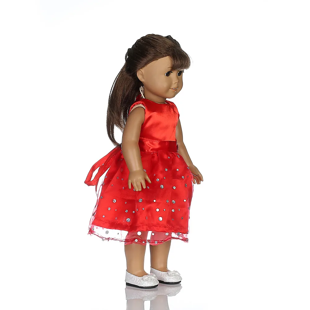 Лидер продаж популярное красное платье и длинное подходит для кукольных кукол 18
