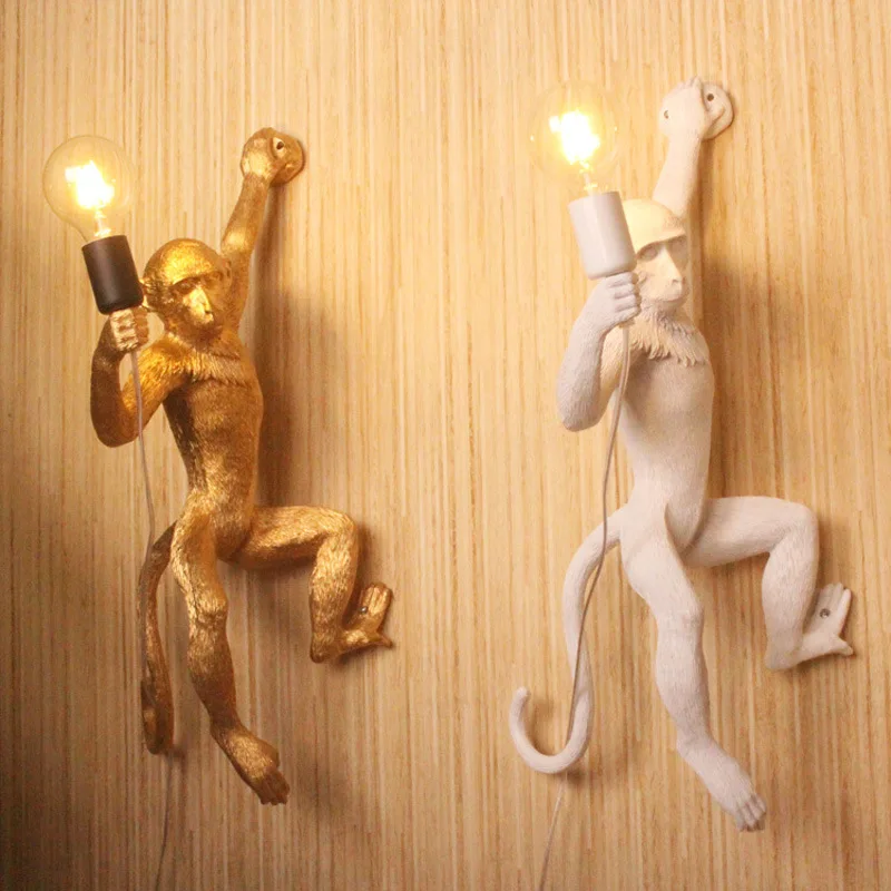 Смоляная Золотая Обезьяна подвесной светильник настенный для гостиной люстра E27