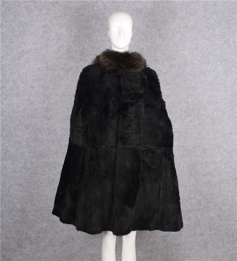 Women's mum big large size clothing genuine sheepskin leather natural woolen cashmere liner jacket fox fur collar green xxxxxxl