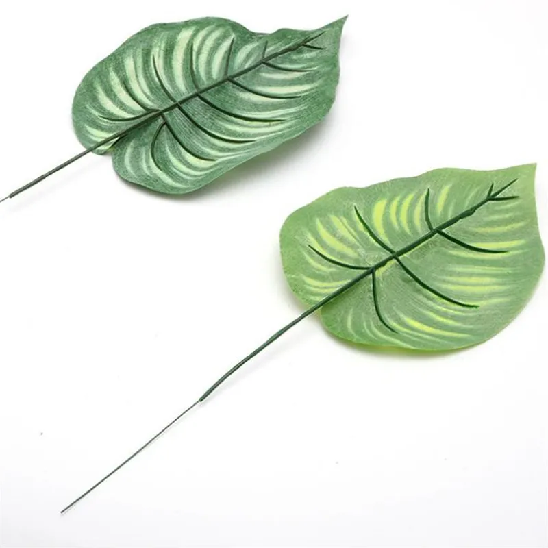 Искусственный одинарный стебель листья арбуза зеленый цвет имитация зелени для