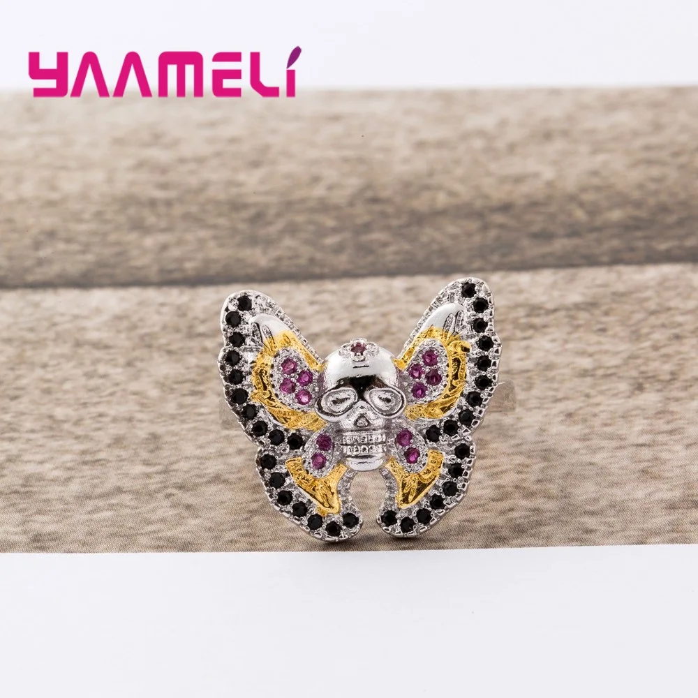 Новое поступление женские кольца Винтажное кольцо в форме бабочки черепа