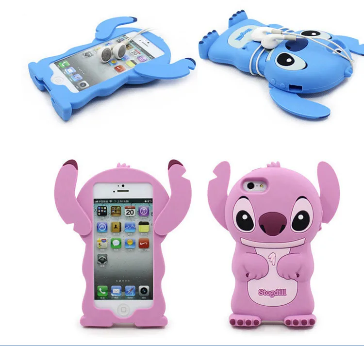 Hot Selling 3D Soft Cute Cartoon Lilo&ampStitch Case Silicone Phone Back Cover For iPhone 4 5 6 |